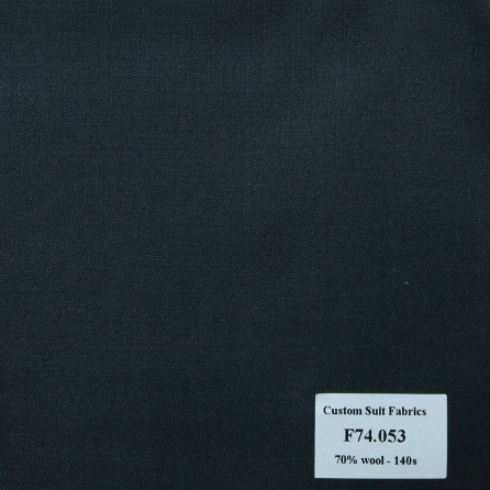 F74.053 Kevinlli V6 - Vải Suit 70% Wool - Xanh Dương Trơn